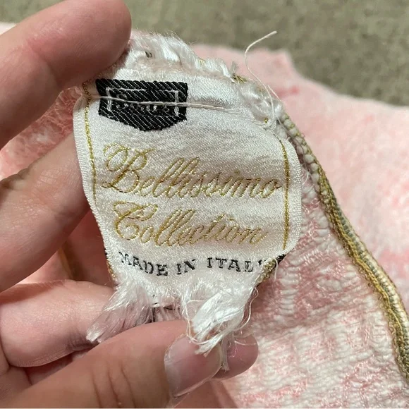 Sears Bellissimo 1960's Pink Brocade Bedspread Made In Italy FULL/Queen 69X88 - Picture 4 of 10